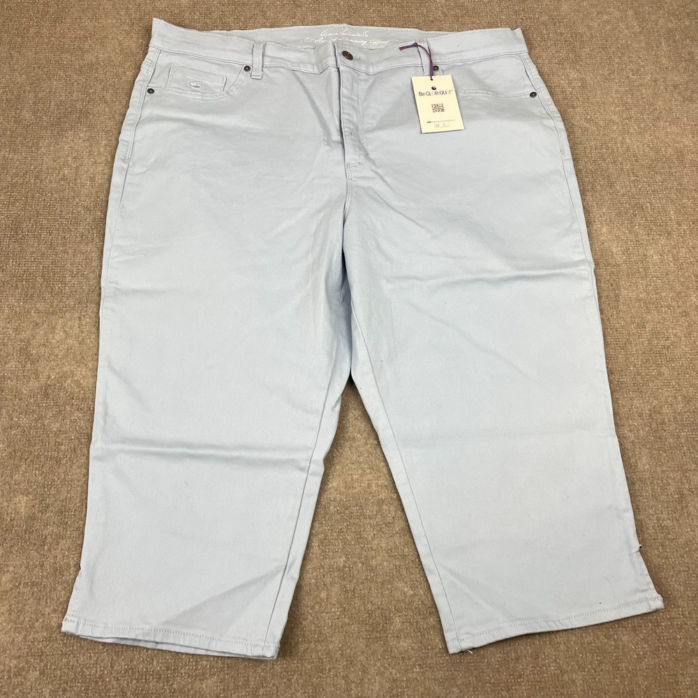 Gloria Vanderbilt All Around Slimming Effect Amanda Capri Jeans Womens 20W Blue